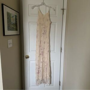 Vintage Cream Floral Maxi Dress